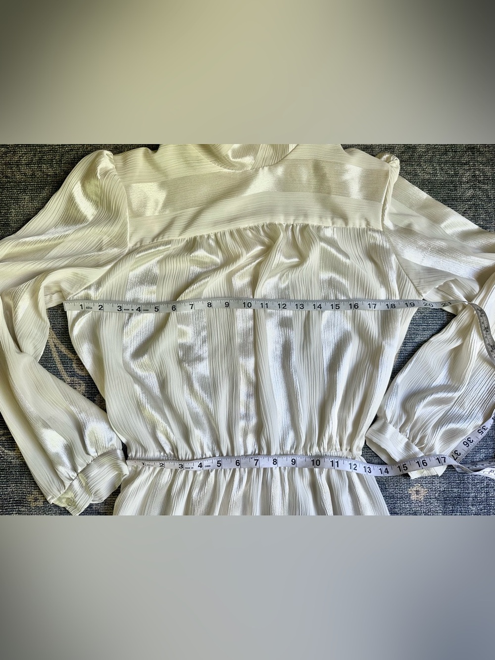 Vintage Just In Thyme LTD Cream Turtleneck Neck Long Sleeve Elastic Waist Dress - Picture 4 of 8